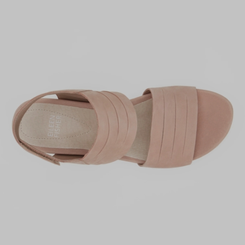 🌸Eileen Fisher | Tan Slice Tumbled Nubuck‎  Snqeaker Sandals Size 10 - Picture 3 of 12